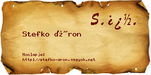 Stefko Áron névjegykártya
